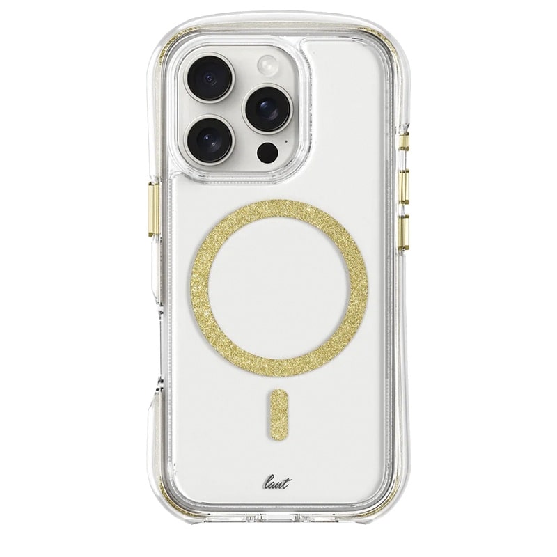 Чохол-накладка LAUT AERO SPARKLE with MagSafe for iPhone 16 Pro Max Crystal-gold (L_IP24D_AS_GD)