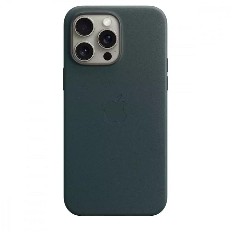 Чехол Leather Case with MagSafe iPhone 15 Pro Evergreen