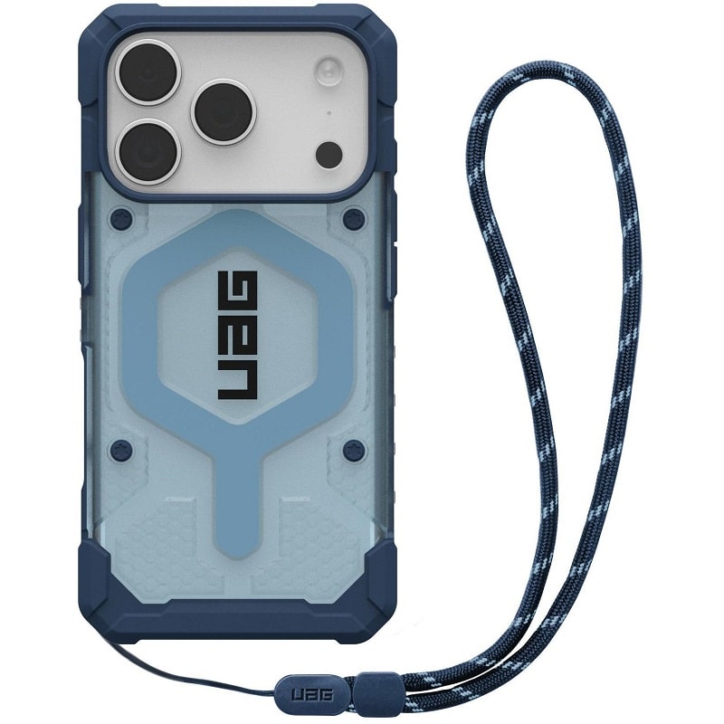 Чехол+ремешок UAG для iPhone 17 Pro Pathfinder Clear MagSafe Bundle Blues Lanyard (1145511BV03)