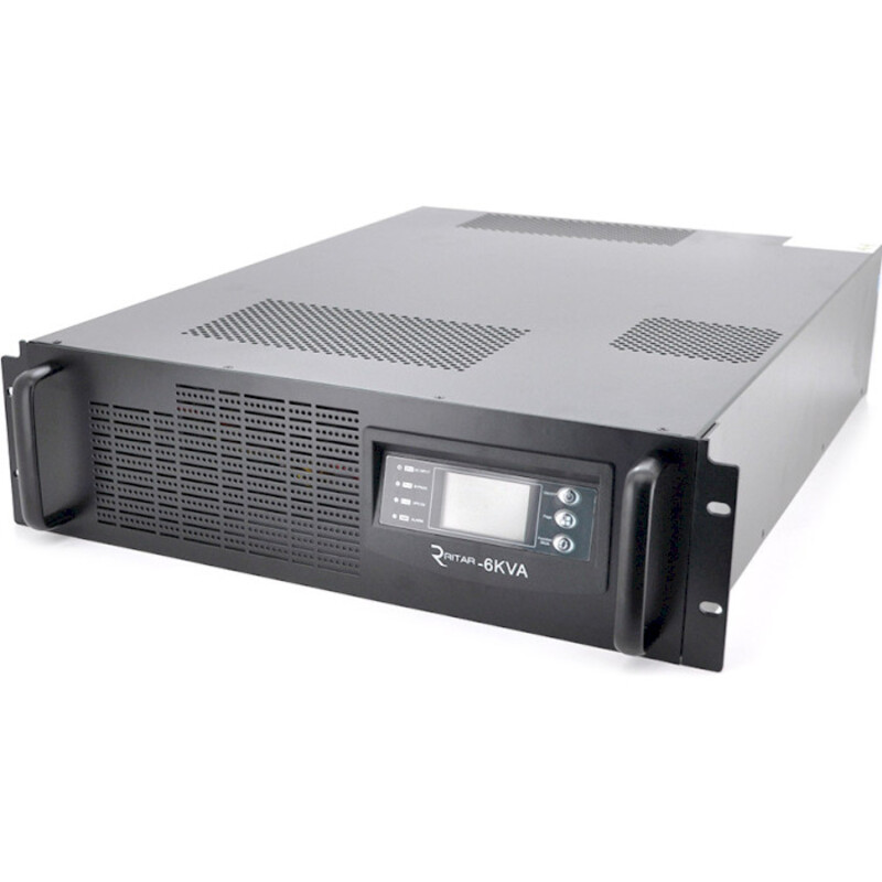 Источник бесперебойного питания Ritar RT-6KS-LCD, RACK 6000VA (5400Вт), 192 В + батарейный блок 12V 7,5 Ah х 16 шт
