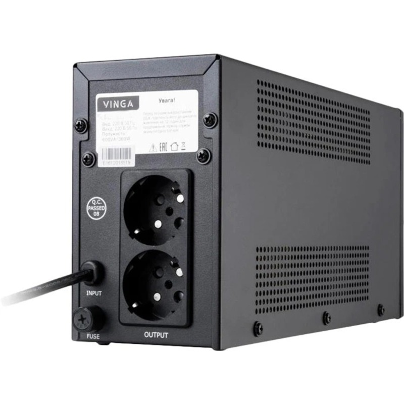 Источник бесперебойного питания Vinga LED 800VA metal case (VPE-800M) - фото 3 Источник бесперебойного питания Vinga LED 800VA metal case (VPE-800M) - фото 3