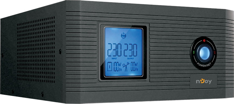 ИБП NJOY Aira 600 (UPCSTLP860TAICP01B), Lin.int., 2 x Schuko, LCD, пластик под внешний АКБ 40-200Ah