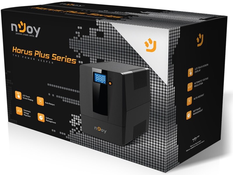 ДБЖ NJOY Horus Plus 1000 (PWUP-LI100H1-AZ01B), Lin.int., AVR, 4 x евро, USB, LCD, пластик - фото 4