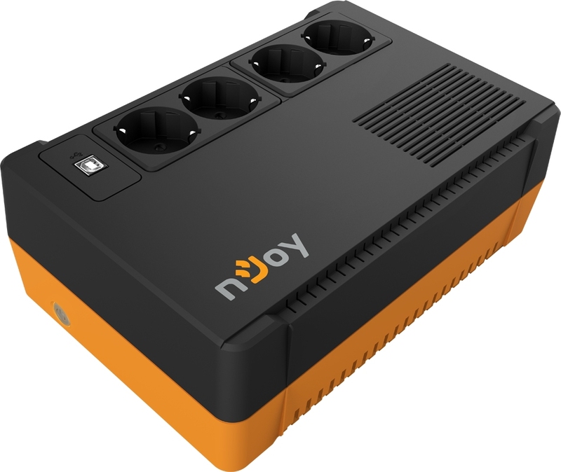 ДБЖ Njoy Soter 600 (PWUP-LI060SR-AZ01B), Lin.int., 4 x Schuko, USB, пластик