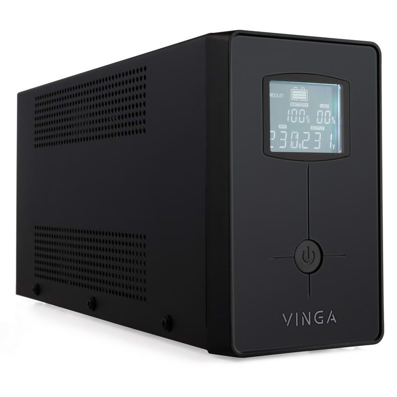 Джерело безперебійного живлення Vinga LCD 600VA metal case with USB (VPC-600MU) - фото 2