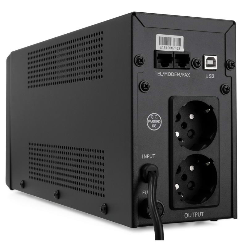 Джерело безперебійного живлення Vinga LCD 600VA metal case with USB (VPC-600MU) - фото 1