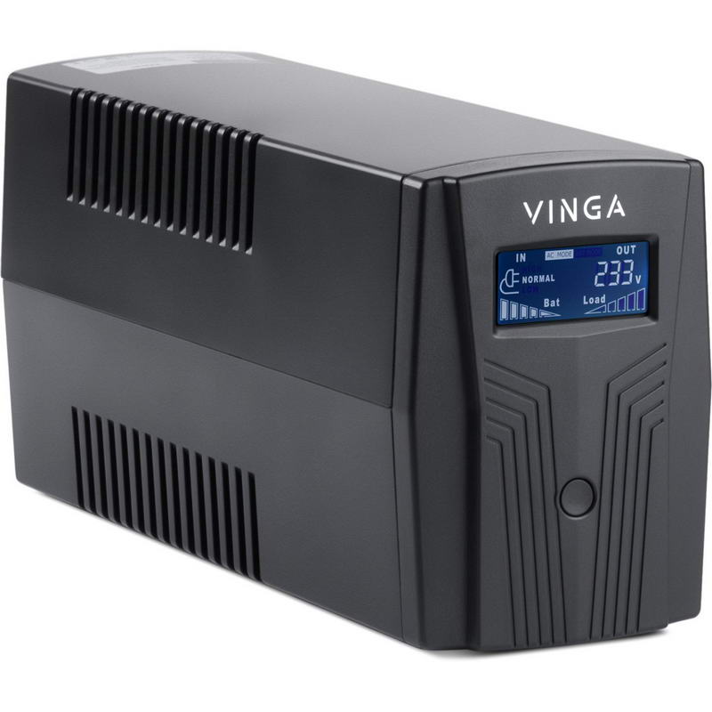 Джерело безперебійного живлення Vinga LCD 600VA plastic case with USB (VPC-600PU) - фото 2