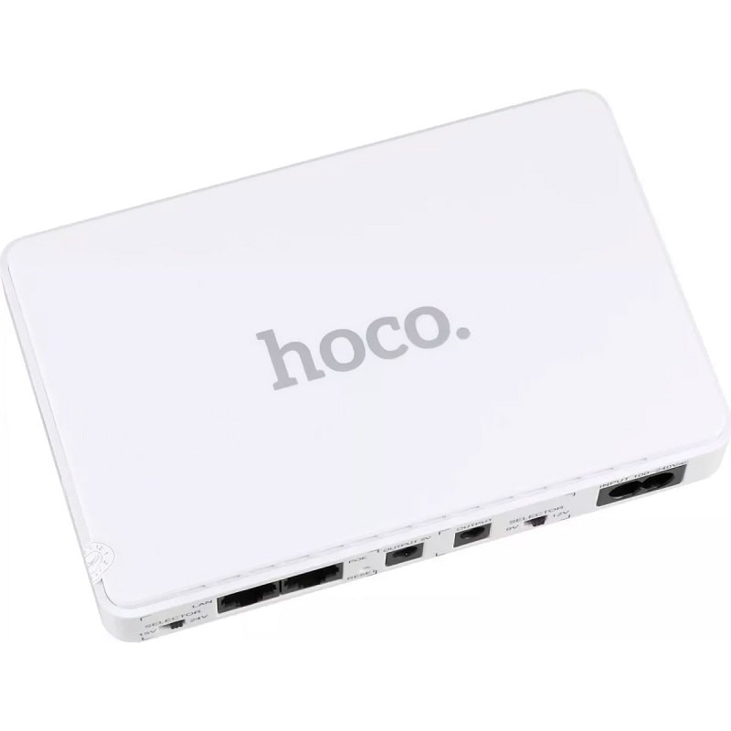 Источник бесперебойного питания Hoco DB25 Smart Mini UPS для роутеров 5V/9V/12V 8800 mAh (White)