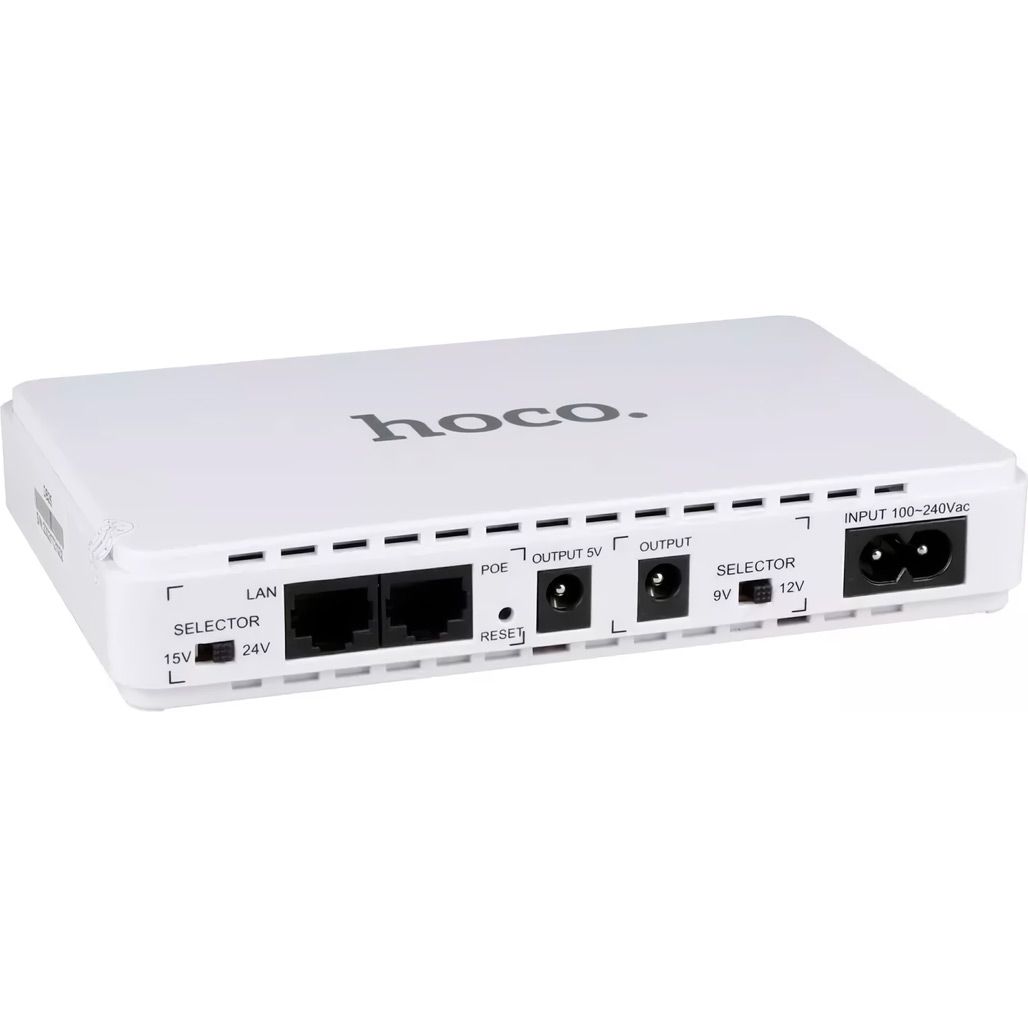 Источник бесперебойного питания Hoco DB25 Smart Mini UPS для роутеров 5V/9V/12V 8800 mAh (White) - фото 2 Источник бесперебойного питания Hoco DB25 Smart Mini UPS для роутеров 5V/9V/12V 8800 mAh (White) - фото 2