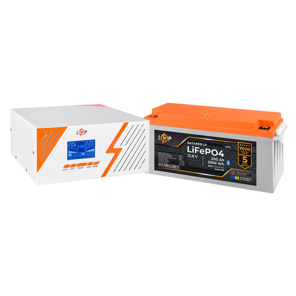 Комплект резервного питания LogicPower B1500 White + литиевая (LiFePO4) батарея 2560Wh