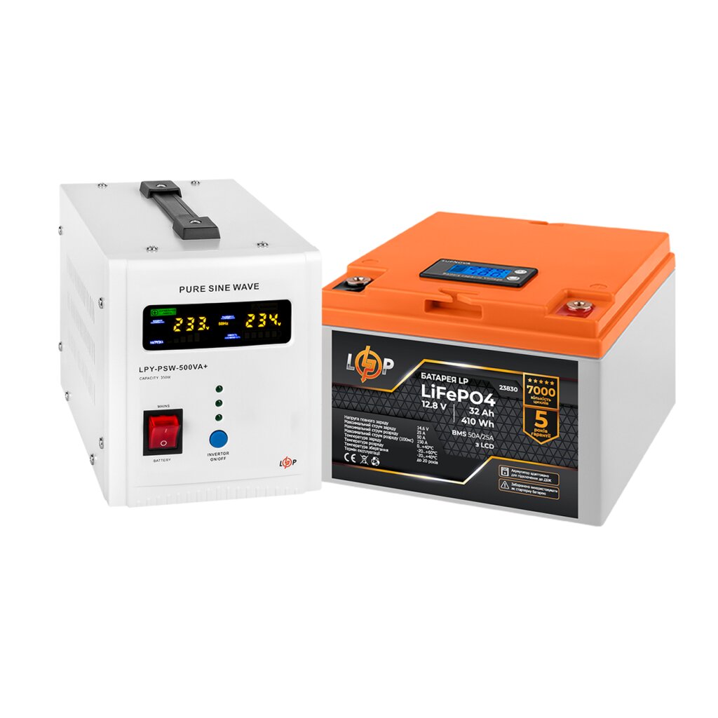 Комплект резервного живлення LogicPower UPS В500+ АКБ LiFePO4 410W (24164)