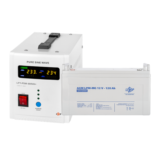 Комплект резервного питания ИБП LogicPower UPS 800 + мультигелевая АКБ MG 1440W (22710)
