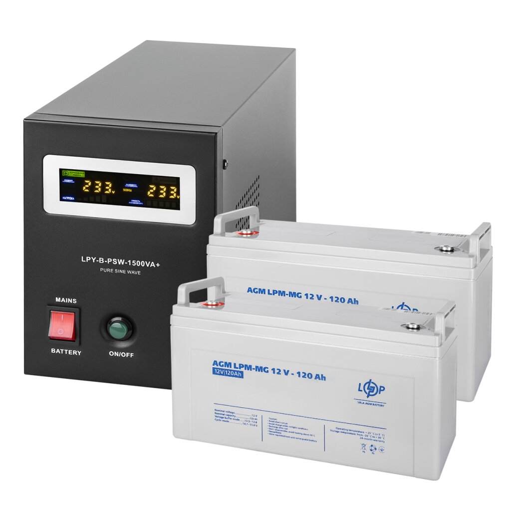 Комплект резервного питания ИБП LogicPower UPS B1500 + мультигелевая АКБ MG 2880Wh (19806)