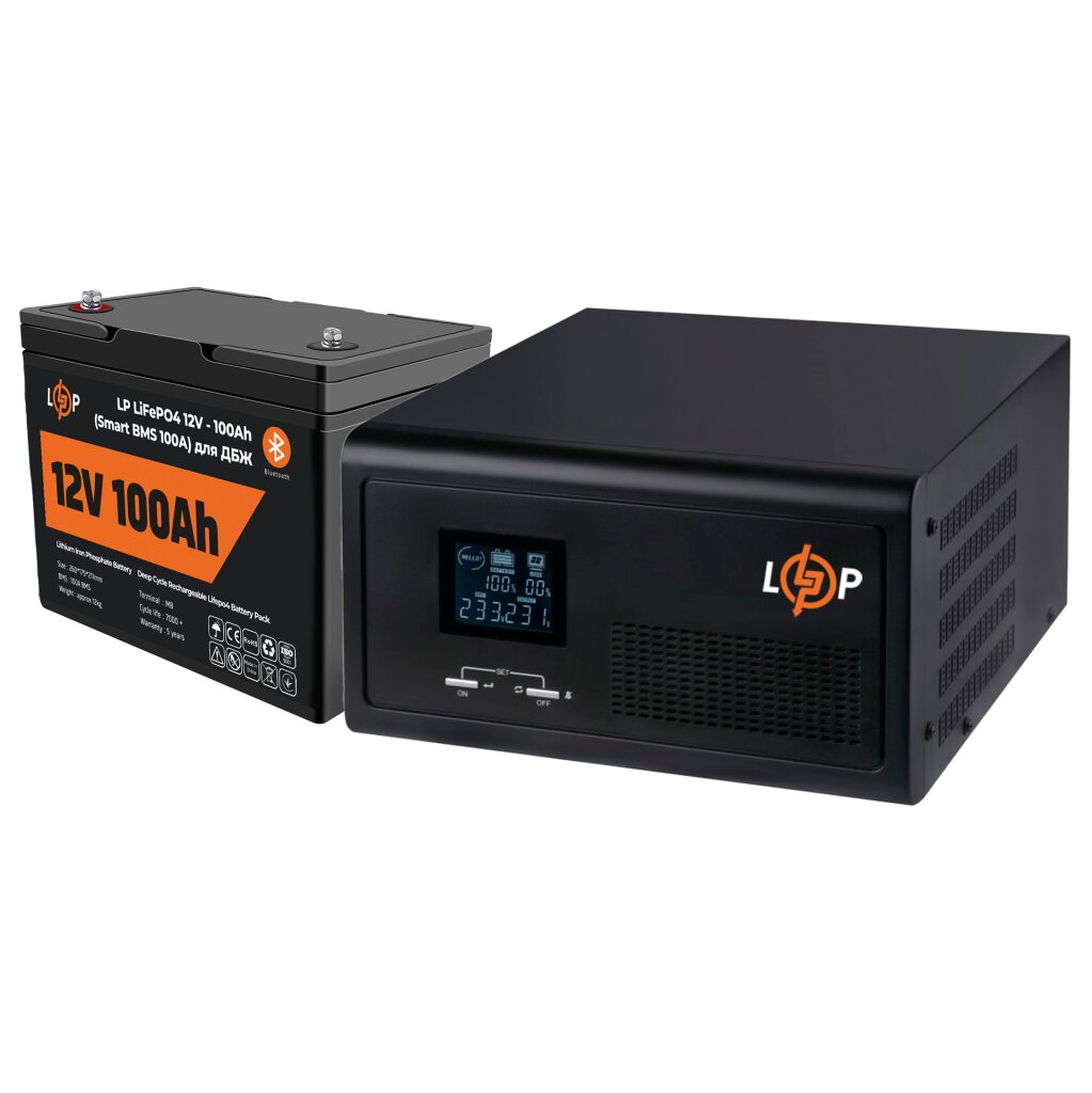 Комплект резервного питания ИБП LogicPower UPS 1000VA + АКБ LiFePO4 1280W (20481)