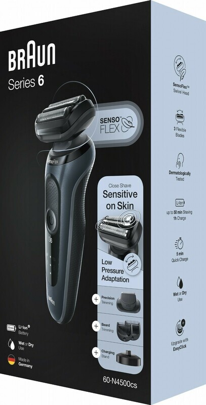 Электробритва Braun Series 6 SensoFlex Wet&Dry 60-N4500cs Europe - фото 4 Электробритва Braun Series 6 SensoFlex Wet&Dry 60-N4500cs Europe - фото 4
