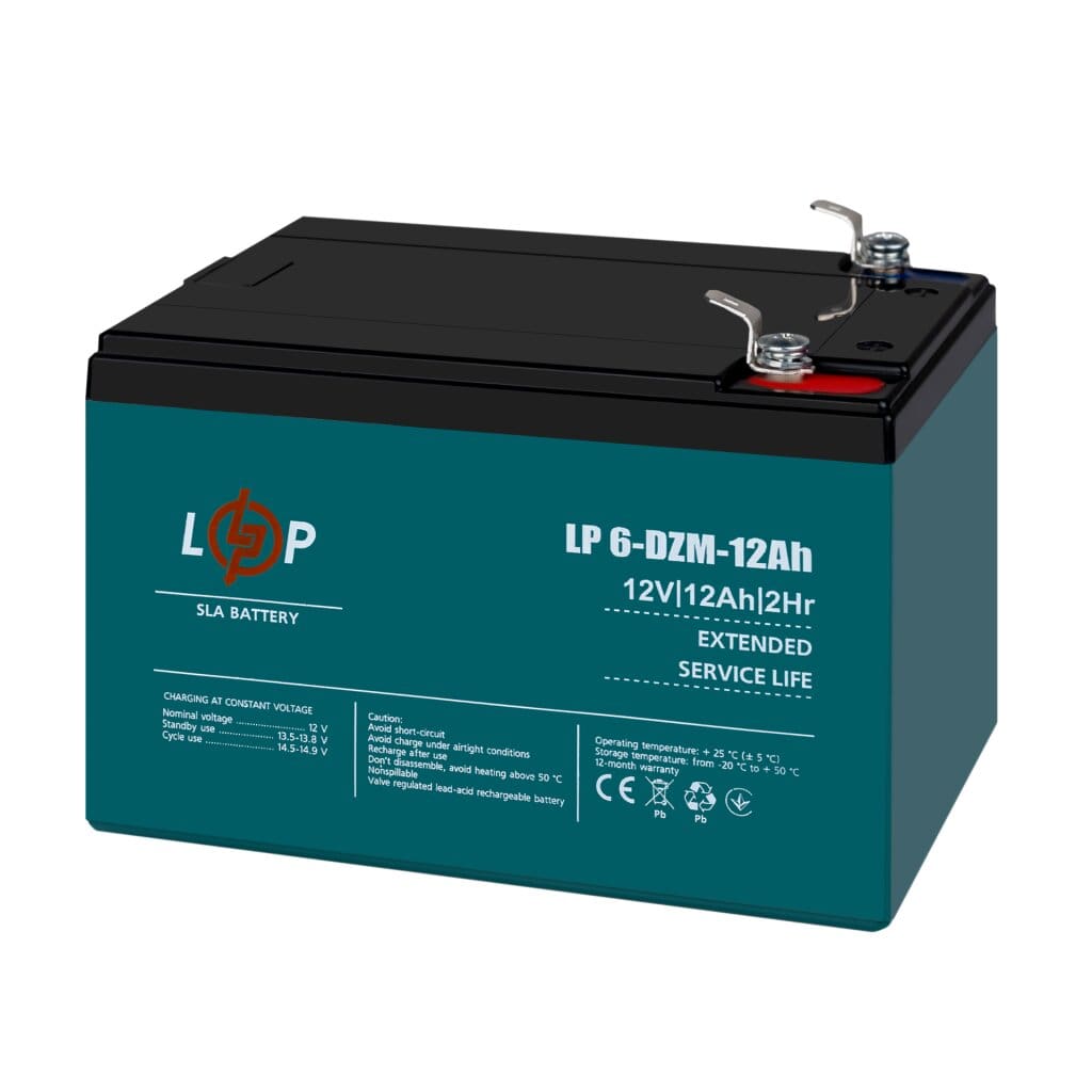 Аккумулятор для ИБП LogicPower 12В 12 Ач (6-DZM-12) (3536) - фото 2 Аккумулятор для ИБП LogicPower 12В 12 Ач (6-DZM-12) (3536) - фото 2
