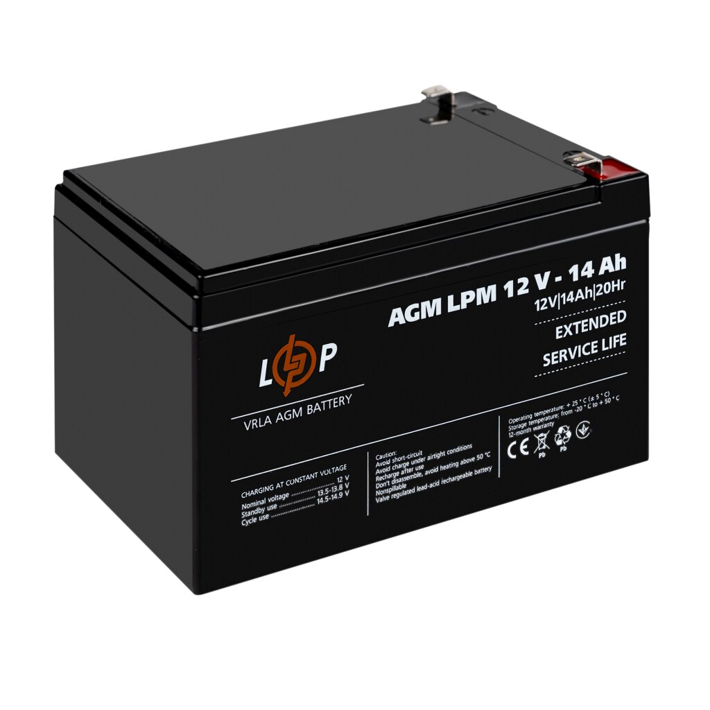 Акумулятор для ДБЖ LogicPower LPM 12В 14Аг (4161) - фото 2 Акумулятор для ДБЖ LogicPower LPM 12В 14Аг (4161) - фото 2