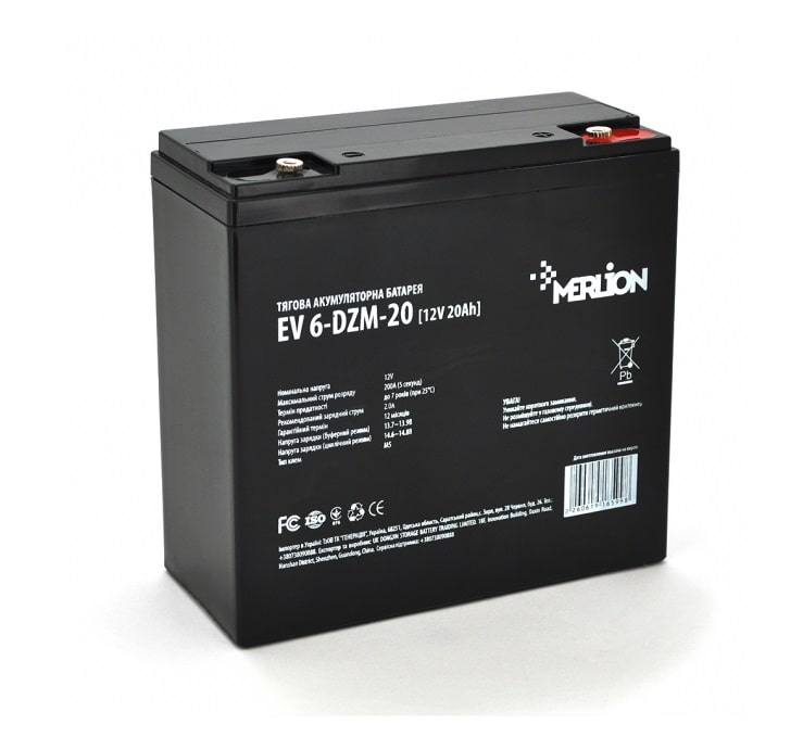 Акумулятор для ДБЖ Merlion 6-DZM-20, 12V 20Ah (6-DZM-20)