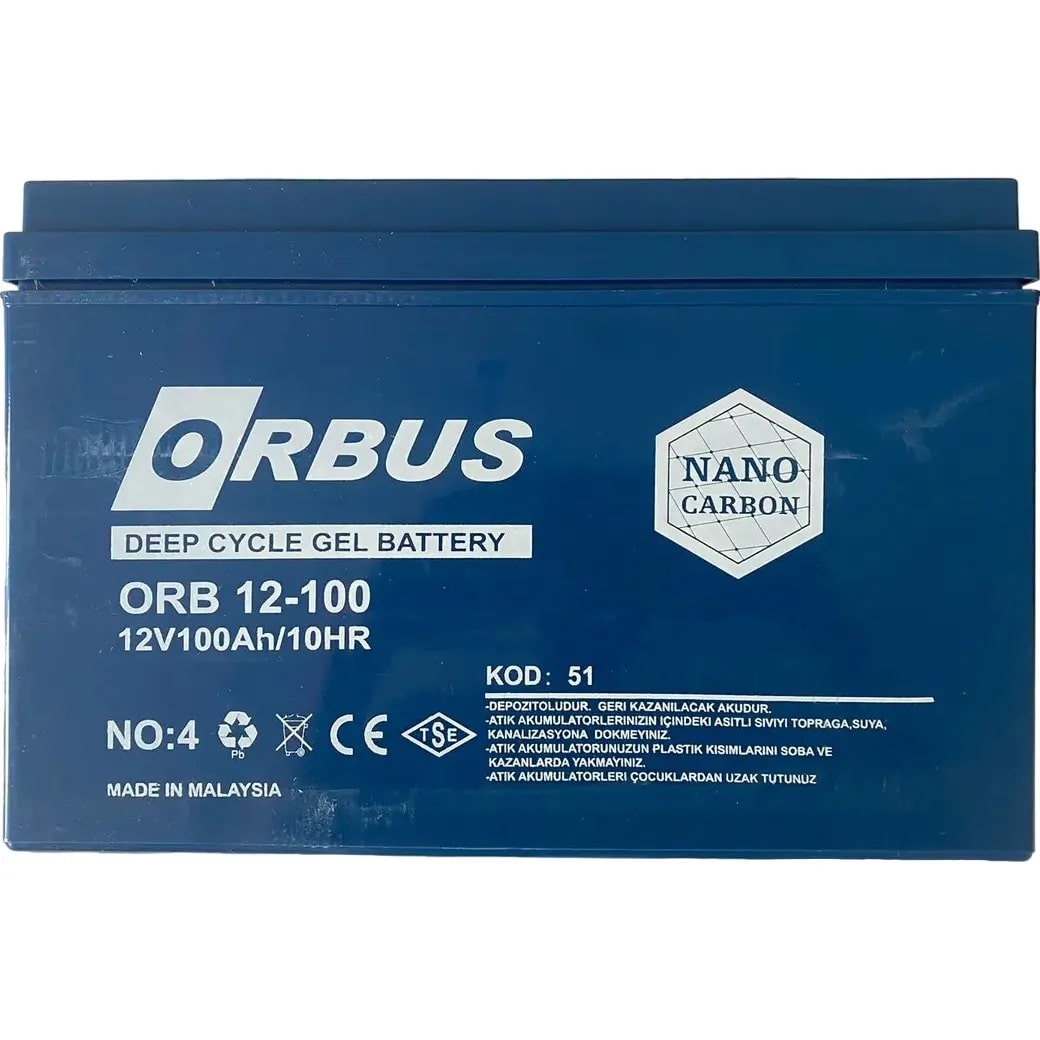 Акумуляторна батарея ORBUS CG12100 GEL 12V 100Ah (330х171х214) - фото 1 Акумуляторна батарея ORBUS CG12100 GEL 12V 100Ah (330х171х214) - фото 1