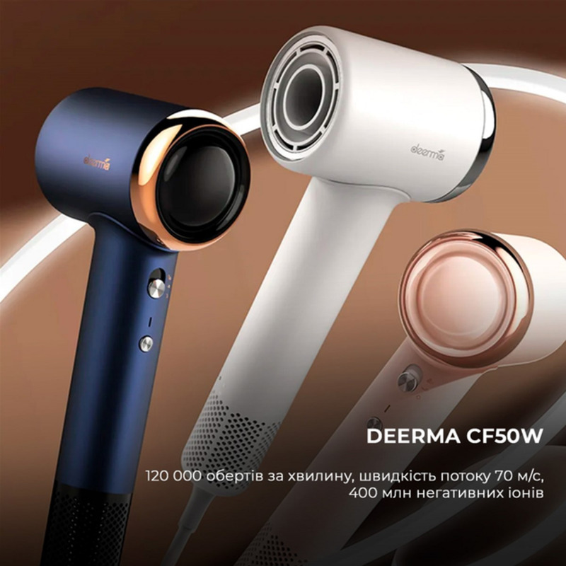Фен Deerma DEM-CF50W Navy Blue - фото 2