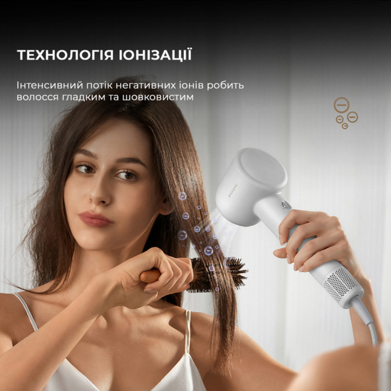 Фен Dreame Hair Dryer Gleam Grey (AHD12A-GR) Europe - фото 4 Фен Dreame Hair Dryer Gleam Grey (AHD12A-GR) Europe - фото 4