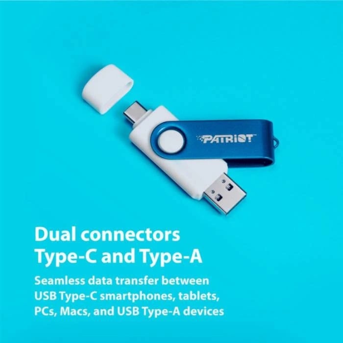 Флеш-накопитель Patriot USB 3.2 Gen 1 Xporter X550 64GB Type-A+C (PS64GX550AAD) - фото 2 Флеш-накопитель Patriot USB 3.2 Gen 1 Xporter X550 64GB Type-A+C (PS64GX550AAD) - фото 2