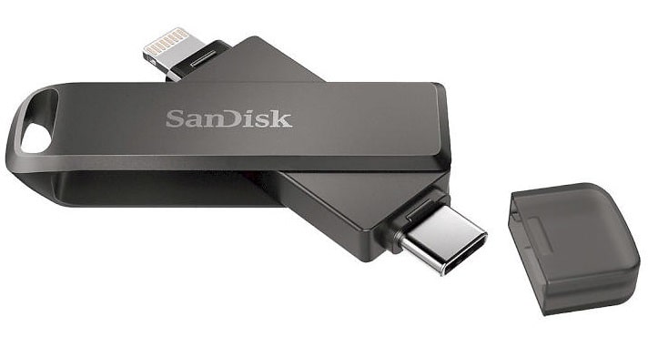 Накопитель Flash SanDisk USB 3.1 iXpand Luxe 64Gb Type-C/Lightning Apple (SDIX70N-064G-GN6NN) - фото 2 Накопитель Flash SanDisk USB 3.1 iXpand Luxe 64Gb Type-C/Lightning Apple (SDIX70N-064G-GN6NN) - фото 2