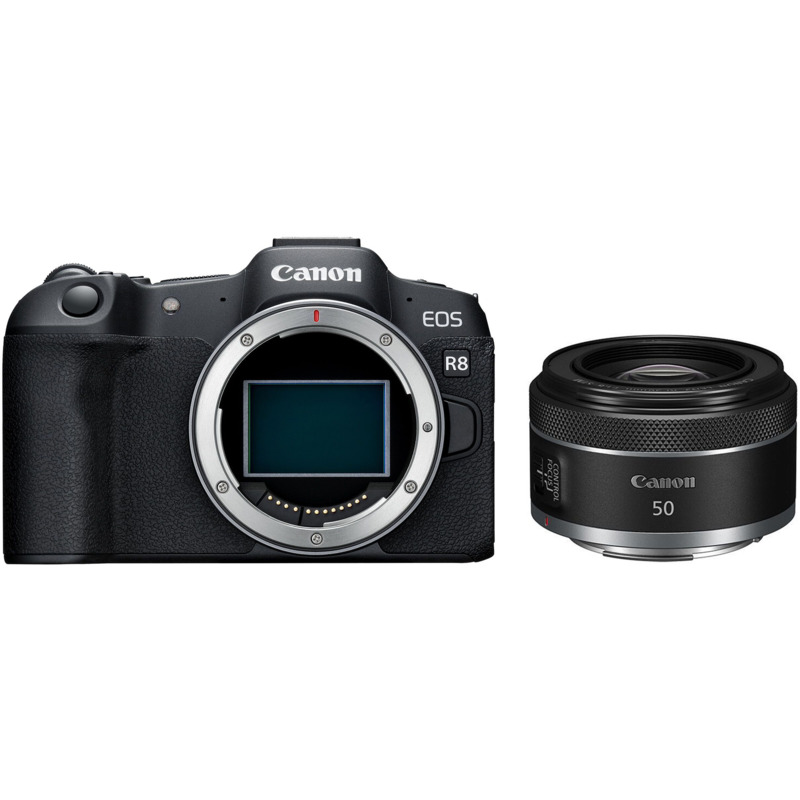 Бездзеркальний фотоапарат Canon EOS R8 + RF 50mm f/1.8 STM (5803C019RF50)