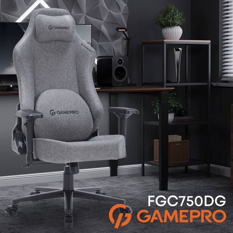 Геймерское кресло GamePro FGC750DG Size L Fabric Dark Grey - фото 4 Геймерское кресло GamePro FGC750DG Size L Fabric Dark Grey - фото 4
