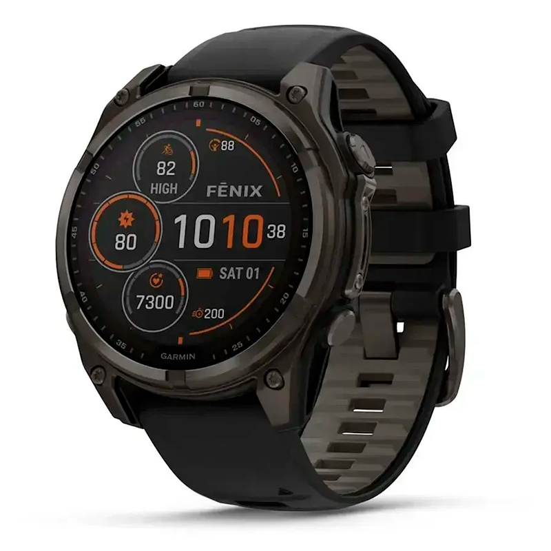 Смарт-годинник Garmin Fenix 8 47mm Sapphire Solar Carbon Gray DLC Titanium with Black Silicone (010-02906-70)