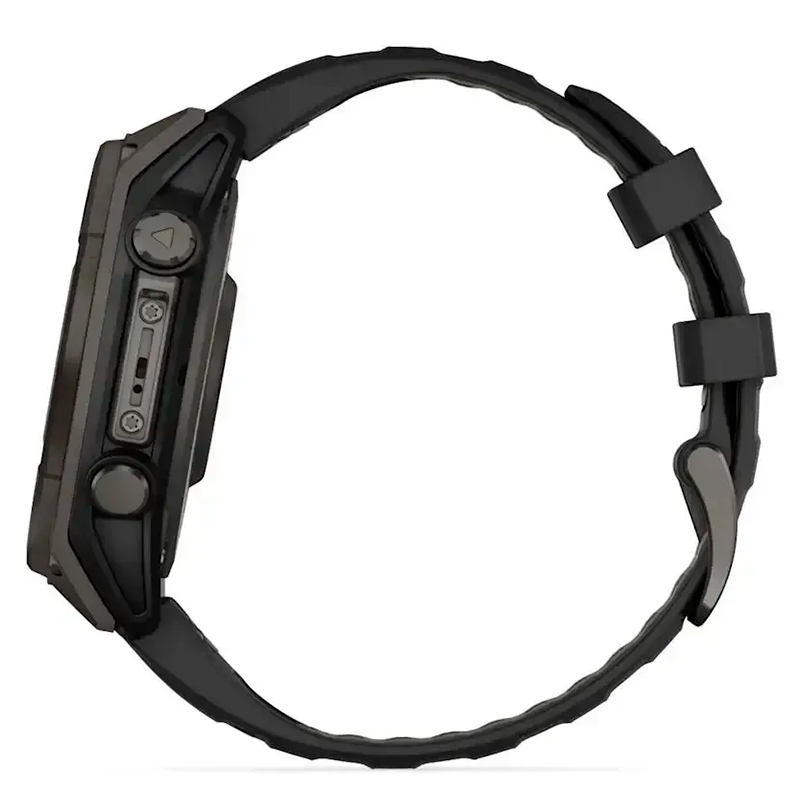 Смарт-годинник Garmin Fenix 8 47mm Sapphire Solar Carbon Gray DLC Titanium with Black Silicone (010-02906-70) - фото 2 Смарт-годинник Garmin Fenix 8 47mm Sapphire Solar Carbon Gray DLC Titanium with Black Silicone (010-02906-70) - фото 2