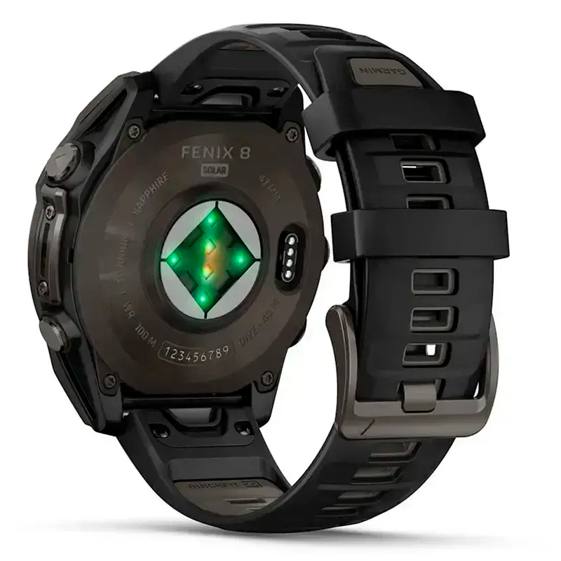 Смарт-годинник Garmin Fenix 8 47mm Sapphire Solar Carbon Gray DLC Titanium with Black Silicone (010-02906-70) - фото 4 Смарт-годинник Garmin Fenix 8 47mm Sapphire Solar Carbon Gray DLC Titanium with Black Silicone (010-02906-70) - фото 4