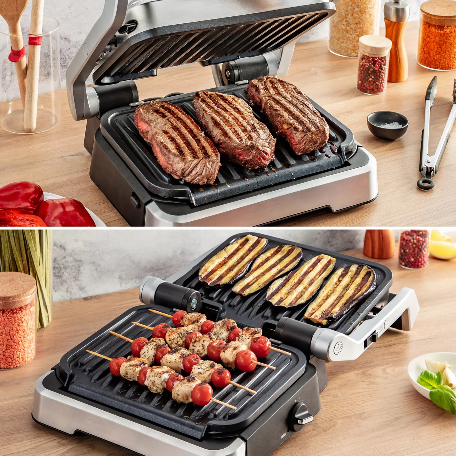 Електрогриль притискний Tefal OptiGrill 2in1 GC773D30 - фото 2 Електрогриль притискний Tefal OptiGrill 2in1 GC773D30 - фото 2
