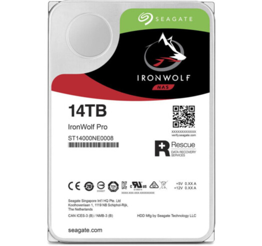 Накопичувач HDD SATA 14.0TB Seagate IronWolf Pro NAS 7200rpm 256MB (ST14000NE0008)