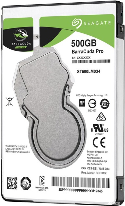 Накопитель HDD 2.5" SATA 500GB Seagate BarraCuda Pro 7200rpm 128MB (ST500LM034) - фото 1 Накопитель HDD 2.5" SATA 500GB Seagate BarraCuda Pro 7200rpm 128MB (ST500LM034) - фото 1