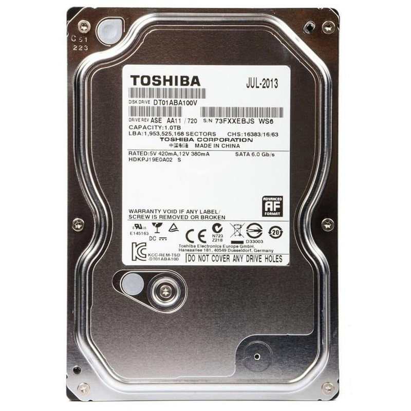 Жесткий диск Toshiba 3.5" 1TB (DT01ABA100V)