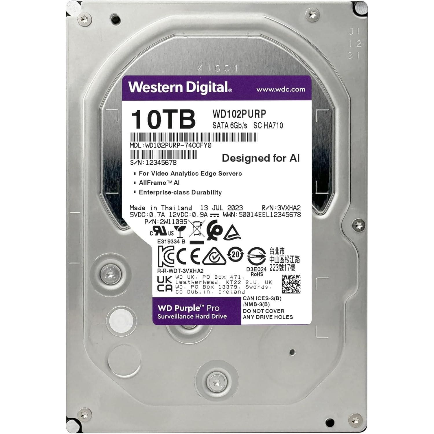 Жорсткий диск 3.5" 10TB WD (WD102PURP) - фото 2