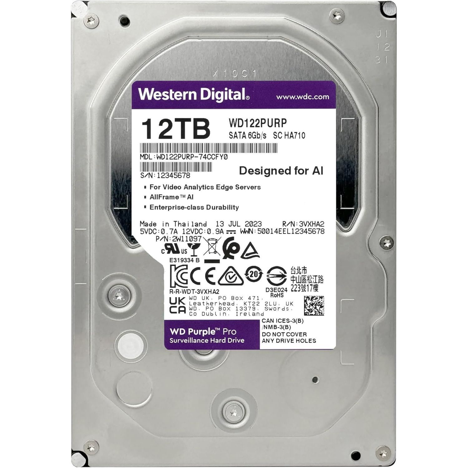 Жорсткий диск WD 3.5" 12TB (WD122PURP) - фото 2