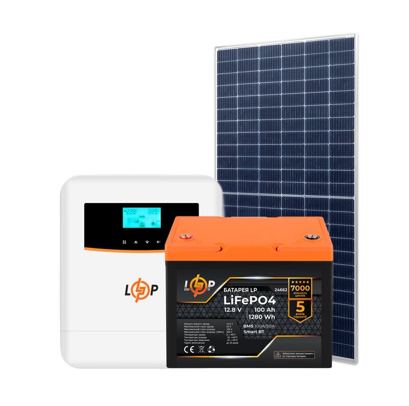 Комплект СЭС 1kW АКБ1,2kWh (литий)100 Ah Премиум (31223)