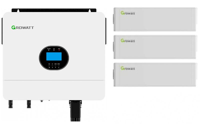 Система резервного питания Growatt 6kW/15kWh Инвертор + 3шт. батарей AXE 5.0L-C1