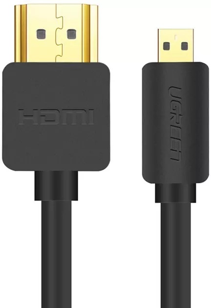 Кабель мультимедийный Ugreen HDMI M to HDMI micro M 2.0m 4K black (30103) - фото 1 Кабель мультимедийный Ugreen HDMI M to HDMI micro M 2.0m 4K black (30103) - фото 1