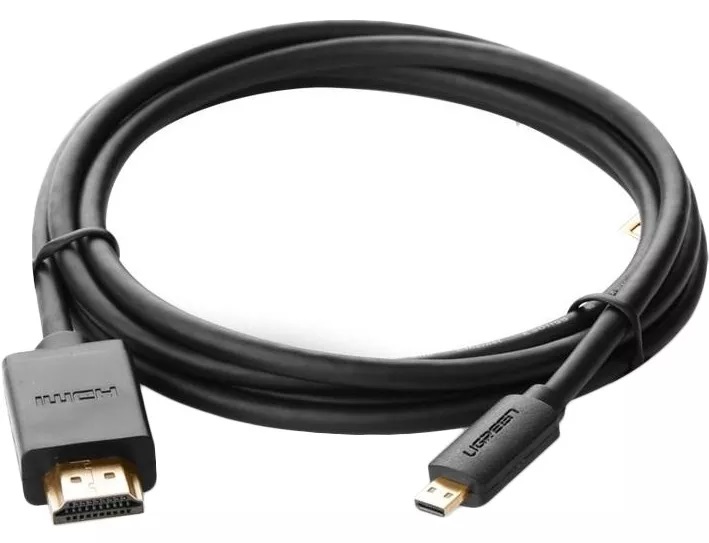 Кабель мультимедийный Ugreen HDMI M to HDMI micro M 2.0m 4K black (30103) - фото 2 Кабель мультимедийный Ugreen HDMI M to HDMI micro M 2.0m 4K black (30103) - фото 2