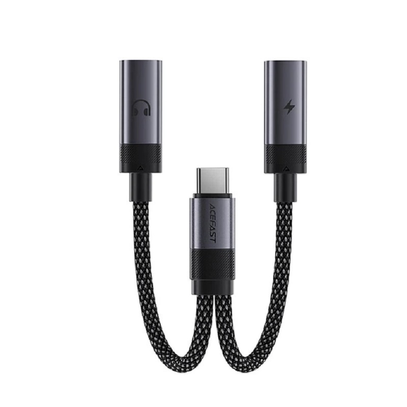 Аудио-переходник Acefast J14 USB-C 2in1 (Black)
