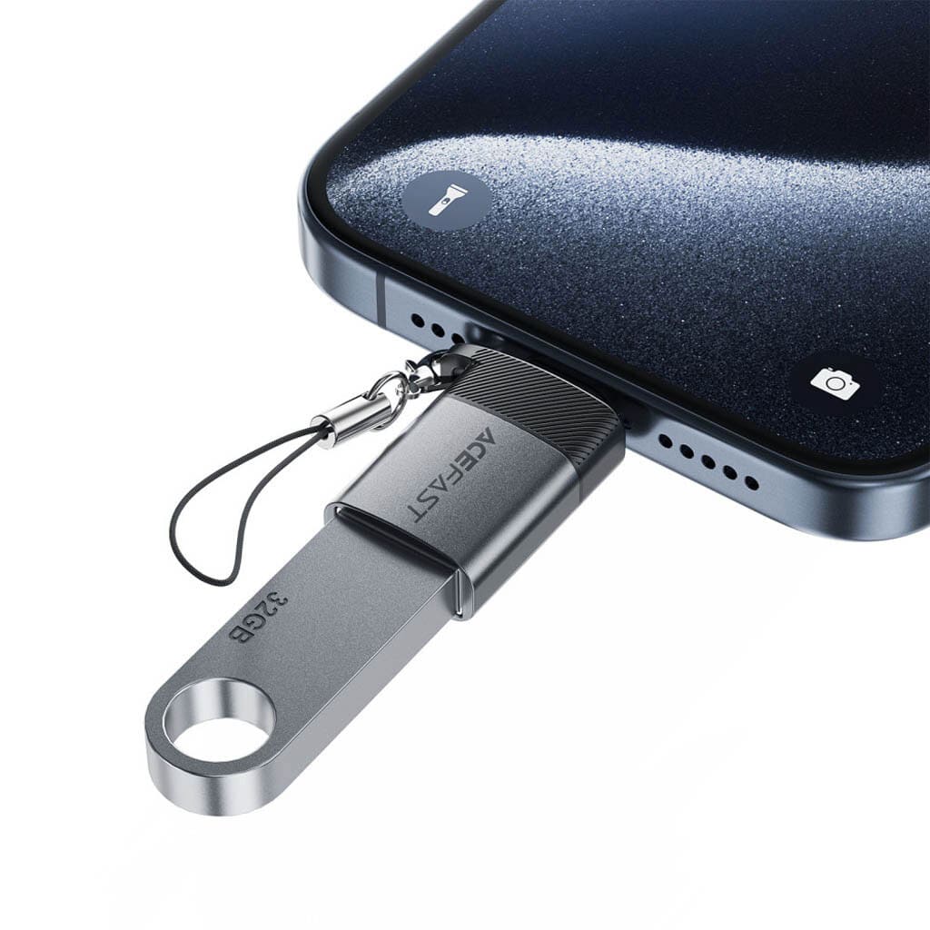 Переходник Acefast digital display J7 USB to Type-C (metal grey) - фото 2 Переходник Acefast digital display J7 USB to Type-C (metal grey) - фото 2