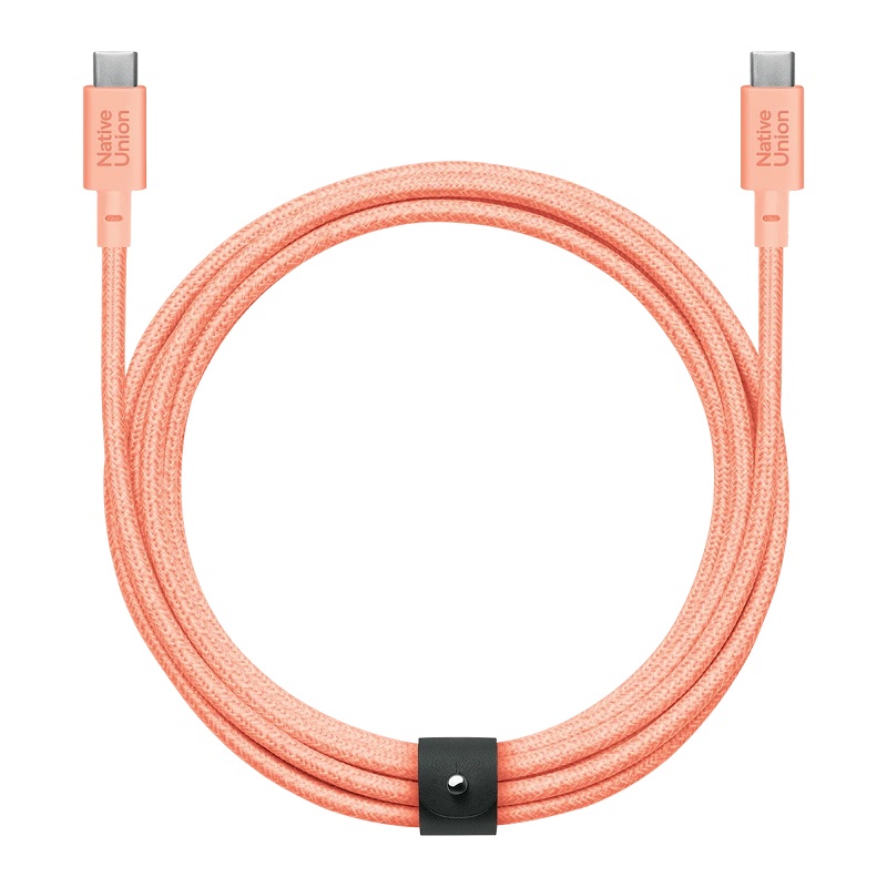Кабель Native Union Belt XL Cable USB-C to USB-C Apricot Crush (3 m) (BELT-XL-C-APR-3-NP)