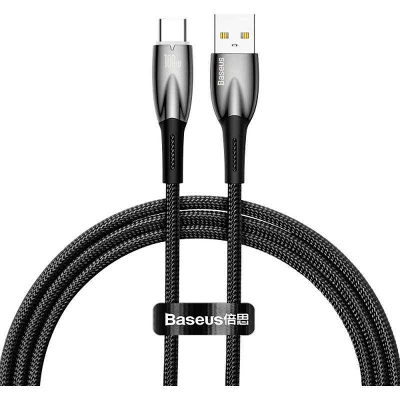 Кабель Baseus Glimmer Series Fast Charging Type-C 100W (1m) (black) (CADH000401)