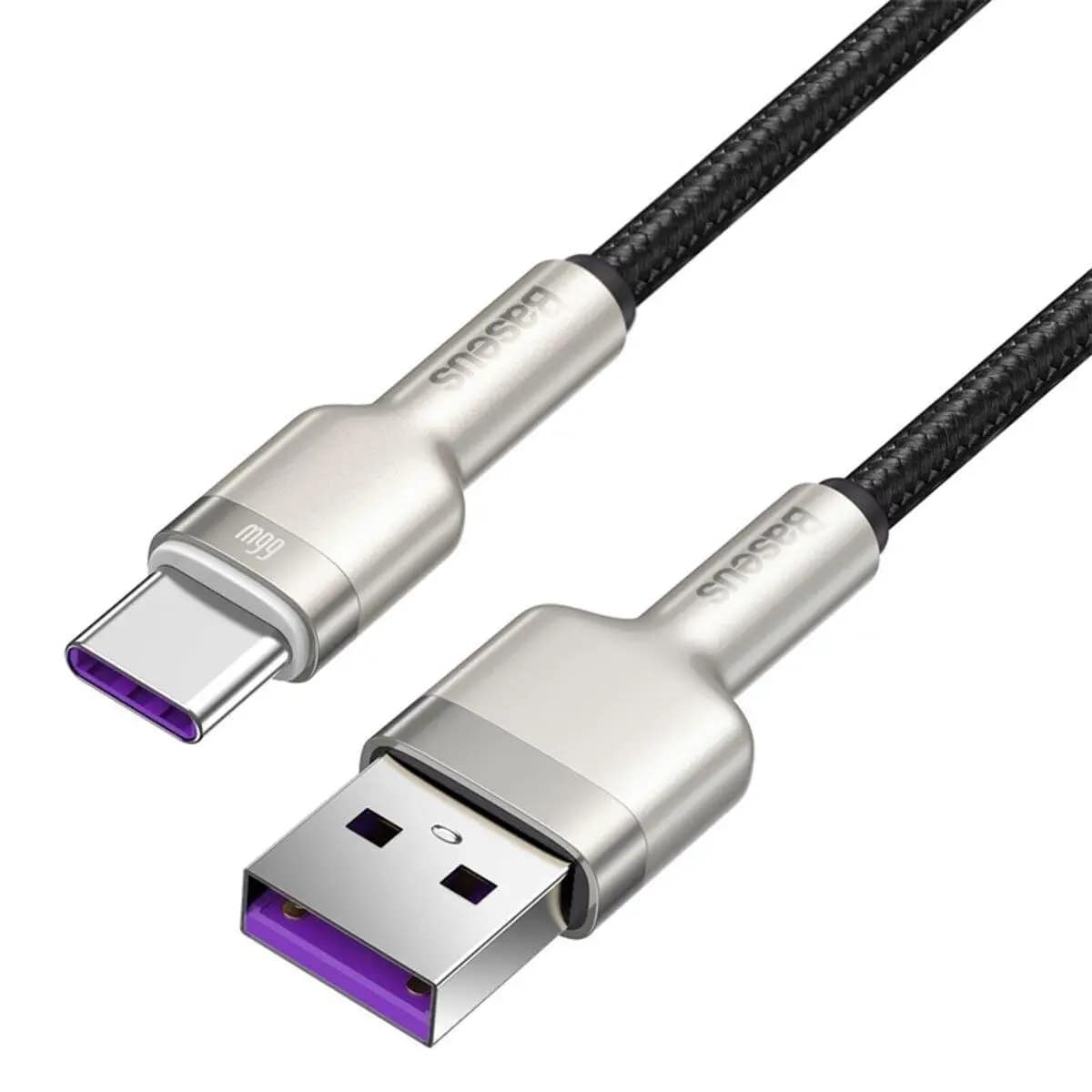 Кабель Baseus Cafule Series Metal Data Cable USB to Type-C 66W 0.25m Black (CAKF000001) - фото 2