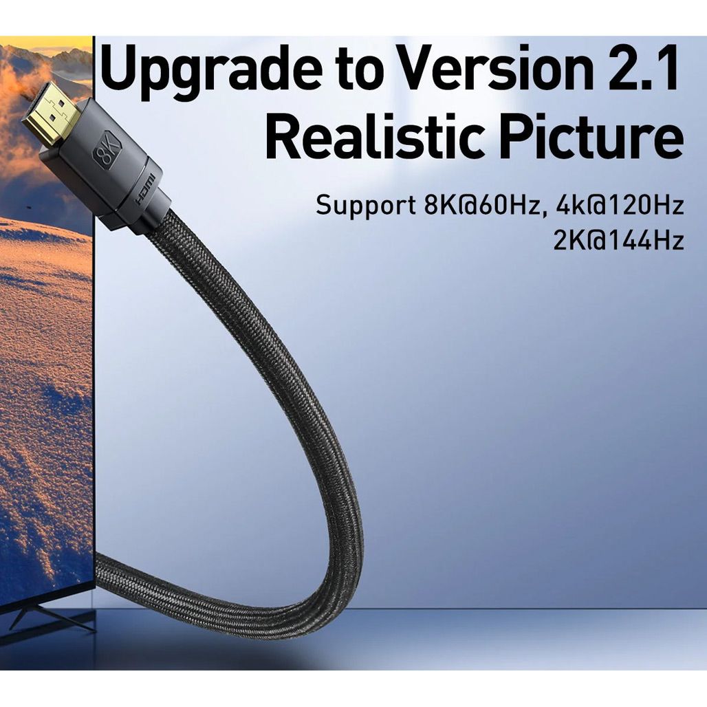 Кабель Baseus HDMI High Definition 8KHDMI To 8KHDMI (1m) (CAKGQ-J01) - фото 2 Кабель Baseus HDMI High Definition 8KHDMI To 8KHDMI (1m) (CAKGQ-J01) - фото 2