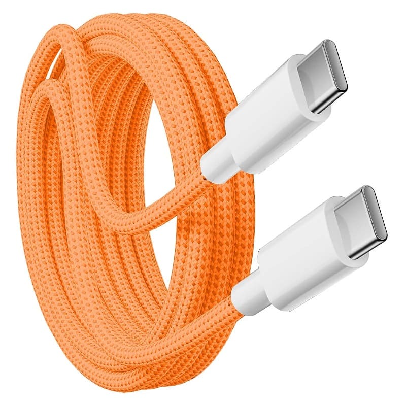 Дата кабель USB-C to USB-C FineWoven iP17 for Apple (AAA) (1m) (box) (Orange)