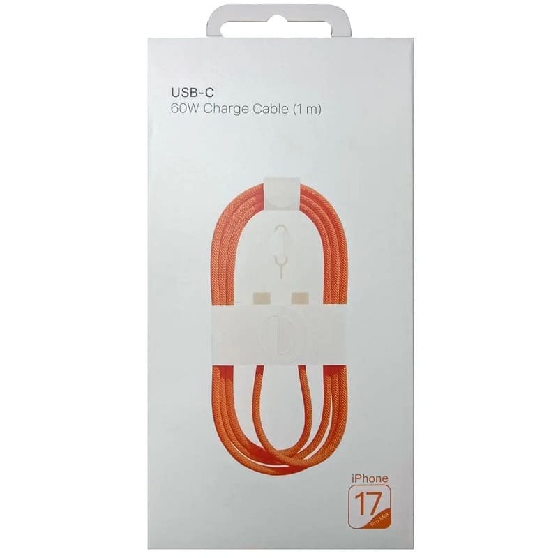 Дата кабель USB-C to USB-C FineWoven iP17 for Apple (AAA) (1m) (box) (Orange) - фото 2 Дата кабель USB-C to USB-C FineWoven iP17 for Apple (AAA) (1m) (box) (Orange) - фото 2